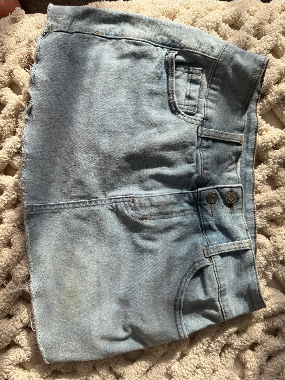 Celebrity Pink Light Blue Denim Mini Skirt